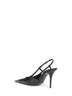 Black glazed leather Jeanne slingback pumps