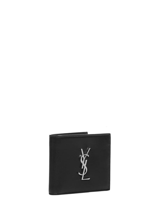 Black calf leather East/West Monogram wallet