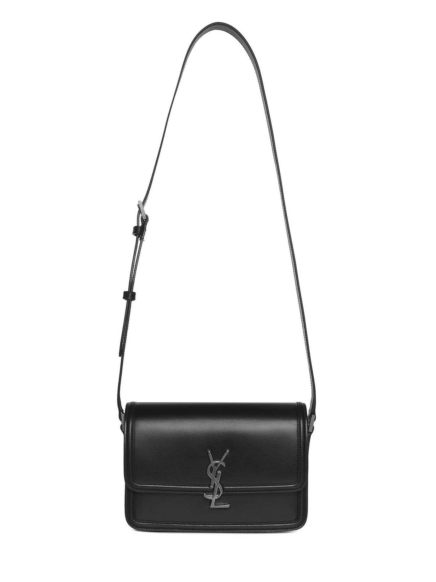 Monogram-logo leather messenger bag from SAINT LAURENT featuring black