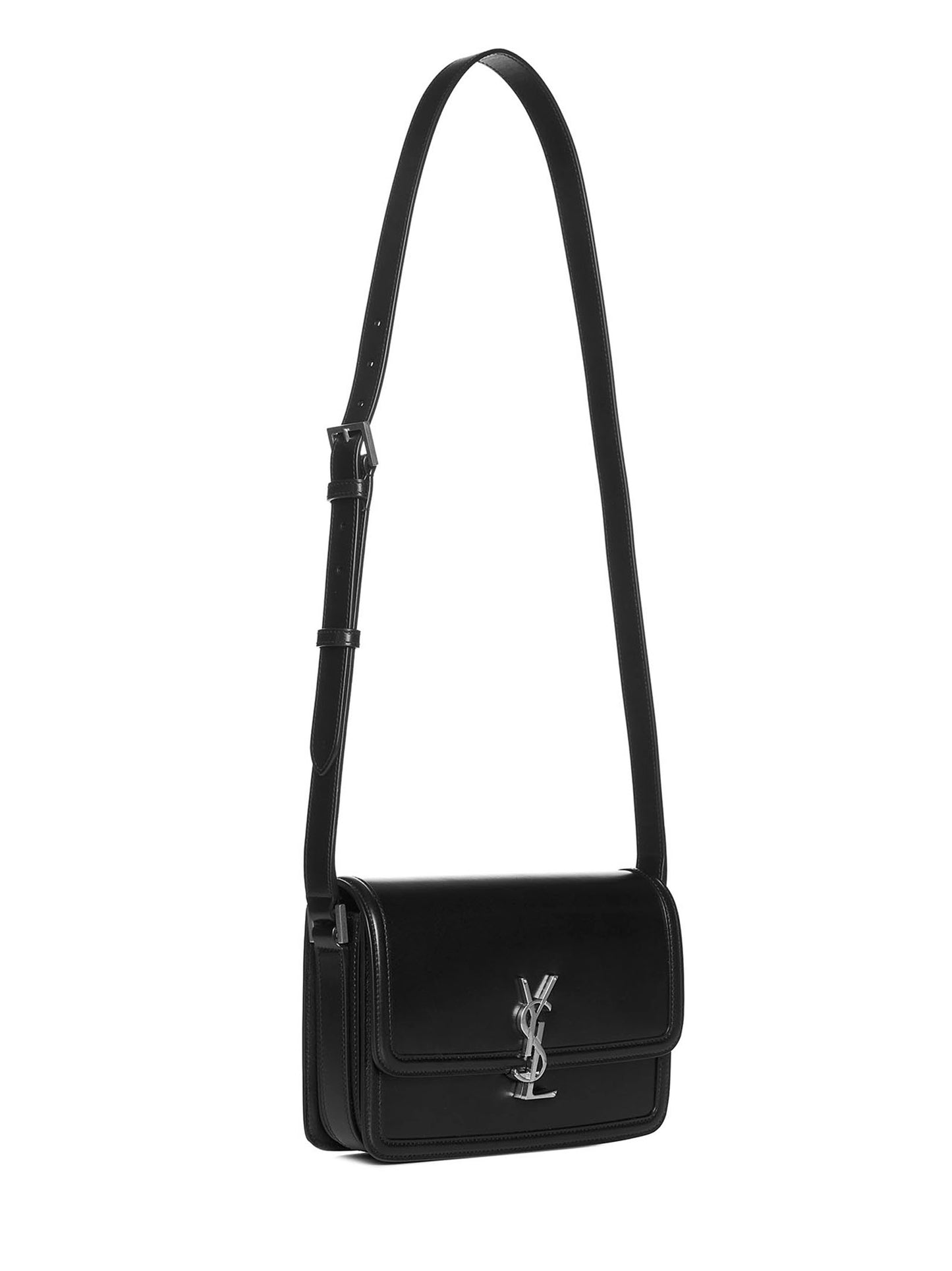 Monogram-logo leather messenger bag from SAINT LAURENT featuring black