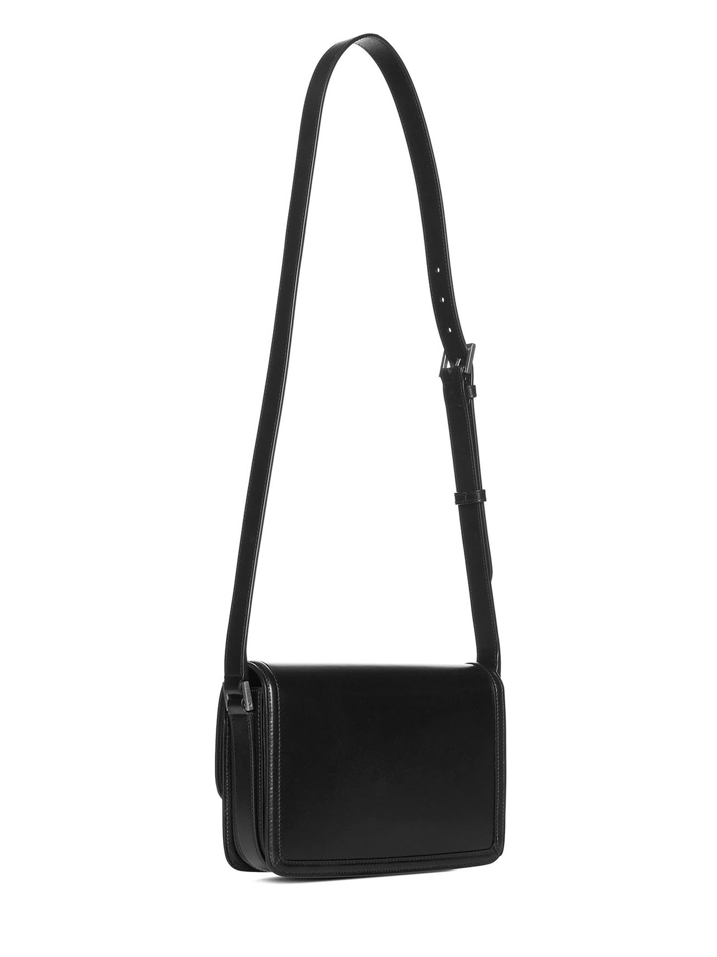 Monogram-logo leather messenger bag from SAINT LAURENT featuring black