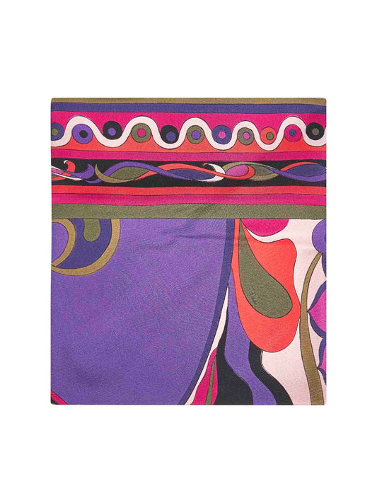 Orchidee print silk twill triangle scarf