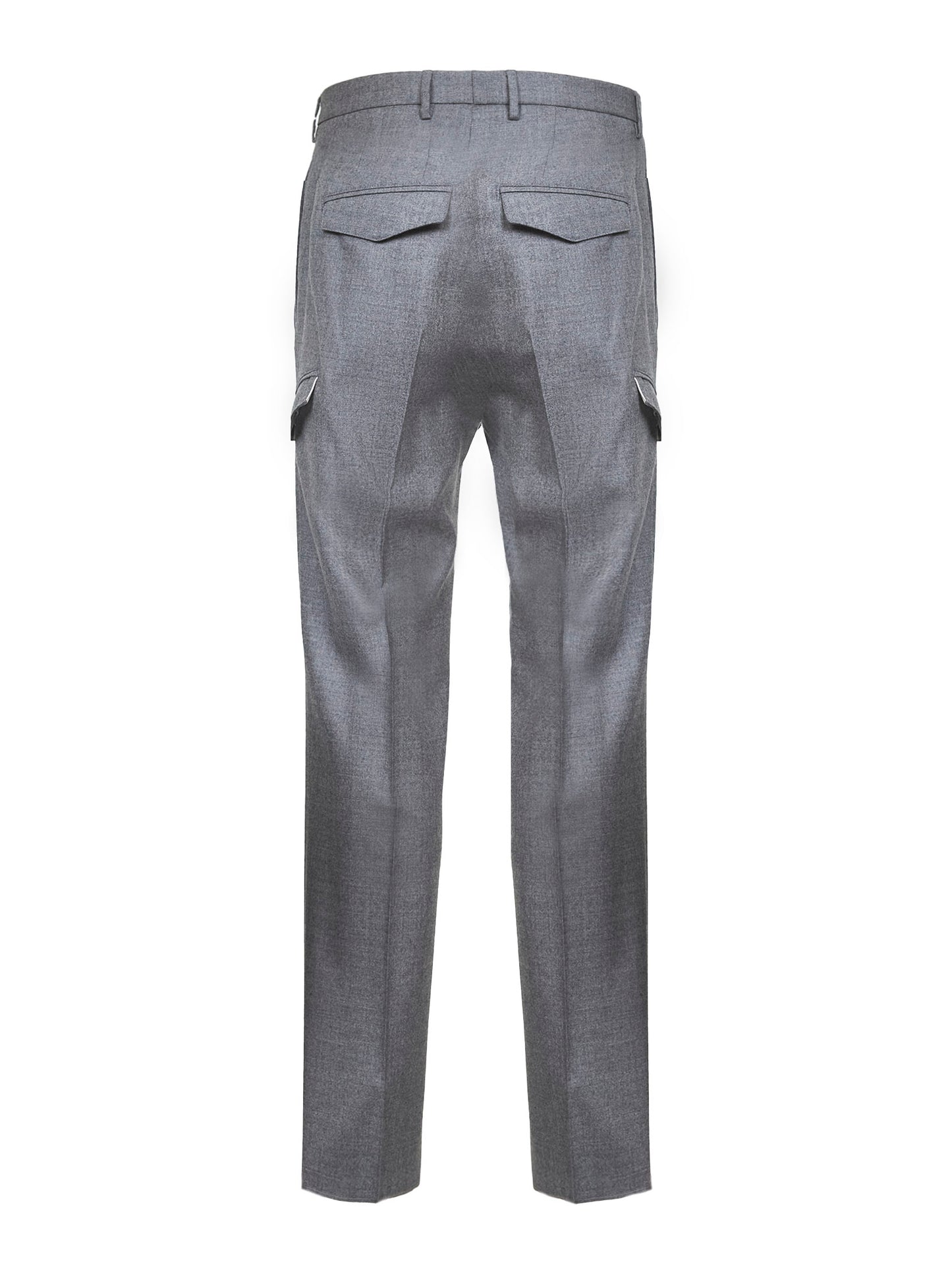 Grey stretch virgin wool Lang cargo trousers