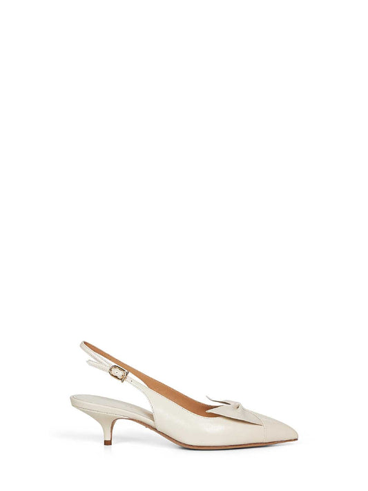 Slingback con fiocco in nappa avorio