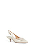 Ivory nappa leather bow slingback pumps