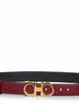 Burgundy leather Gancini reversible belt