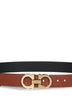 New cognac leather Gancini reversible belt