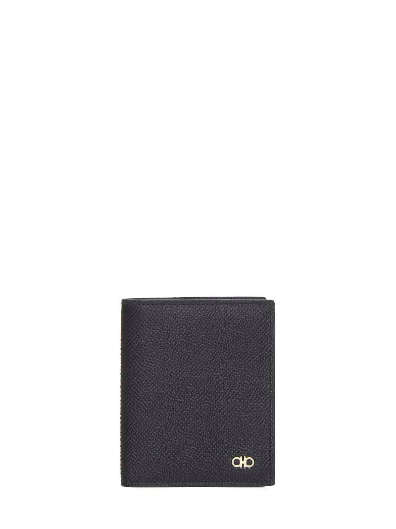 Porta carte di credito Gancini in pelle nera