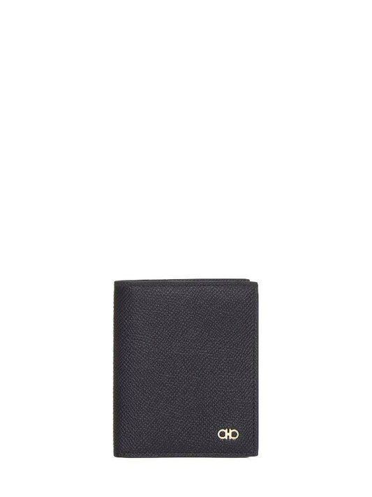 Porta carte di credito Gancini in pelle nera