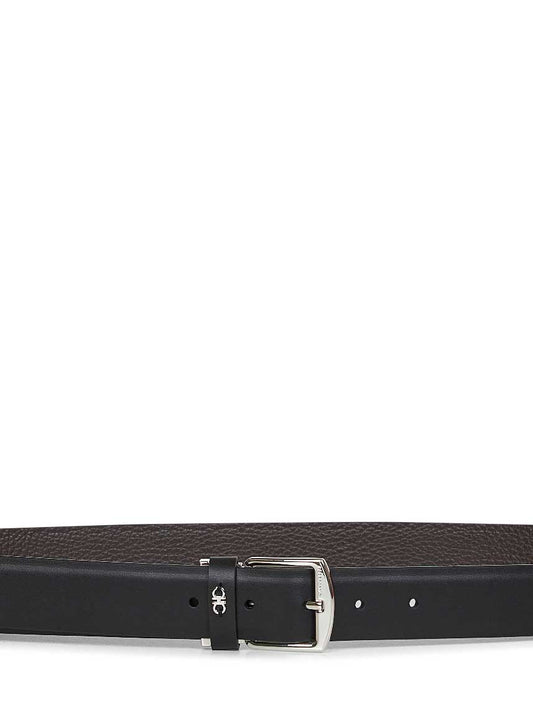 Cintura reversibile in pelle nera