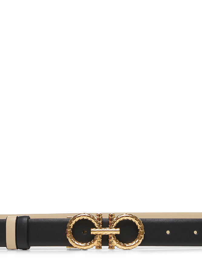 Black reversible Gancini belt