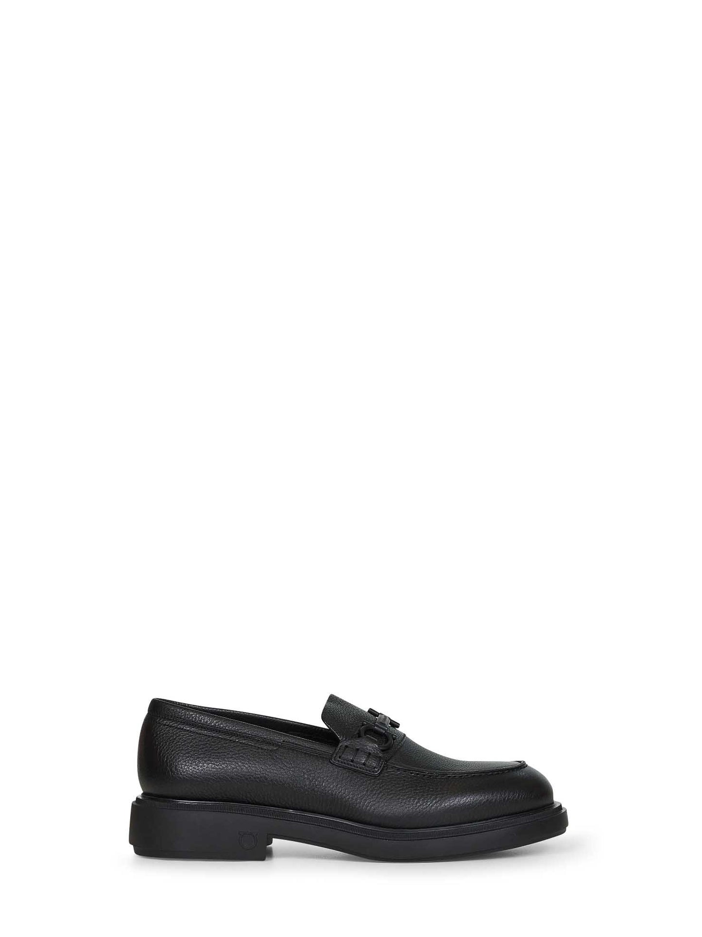 Black calfskin Gancini loafers