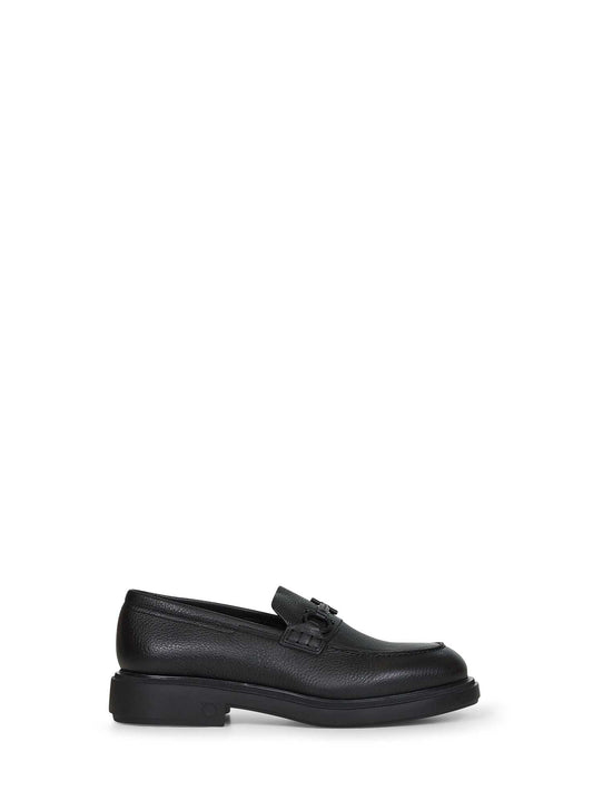 Black calfskin Gancini loafers