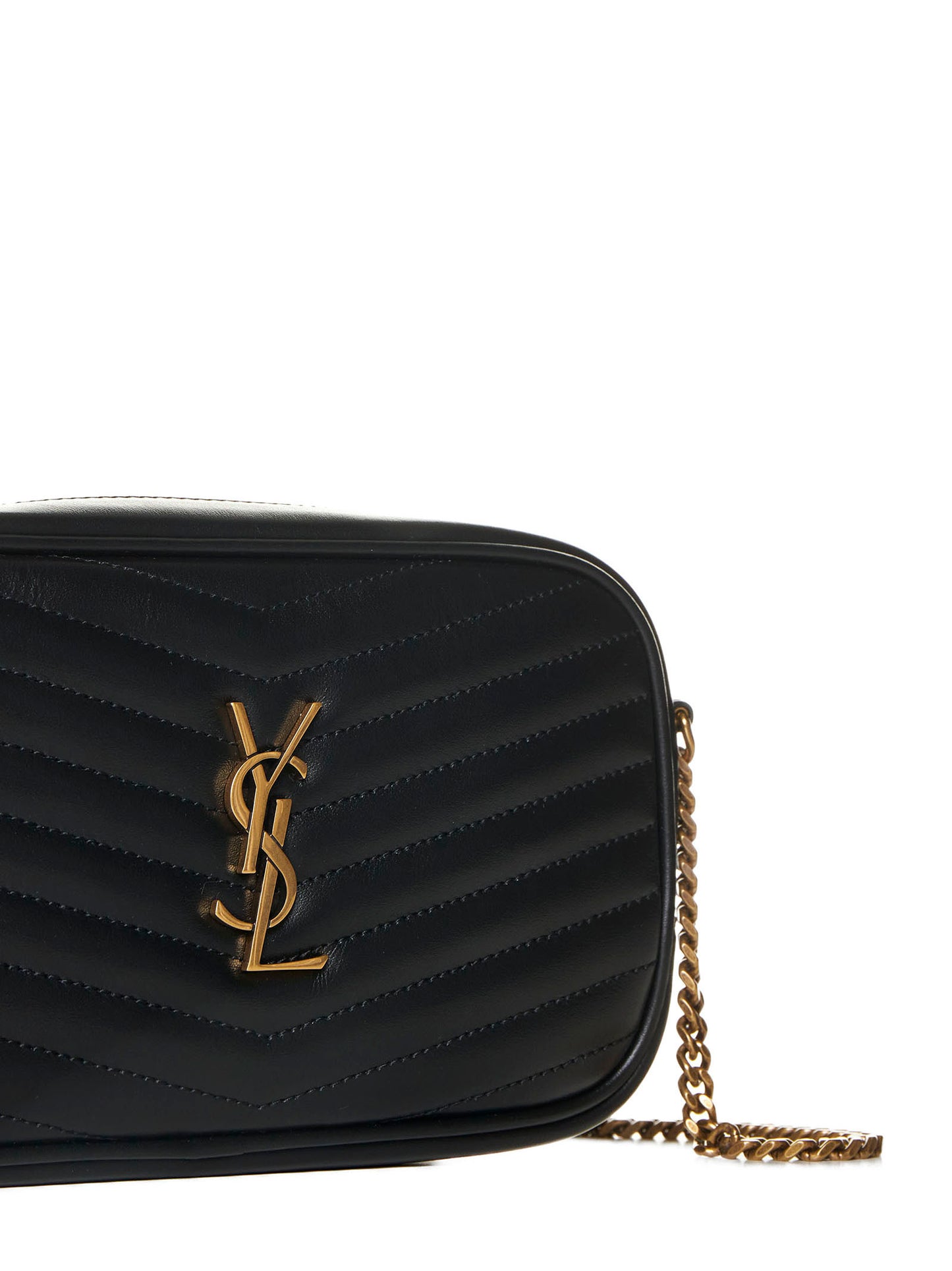 YSL logo leather camera mini bag