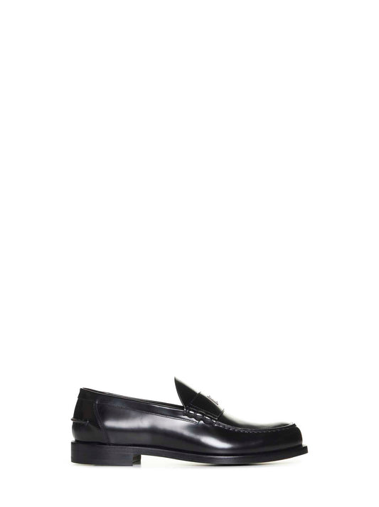 4G plaque leather loafers