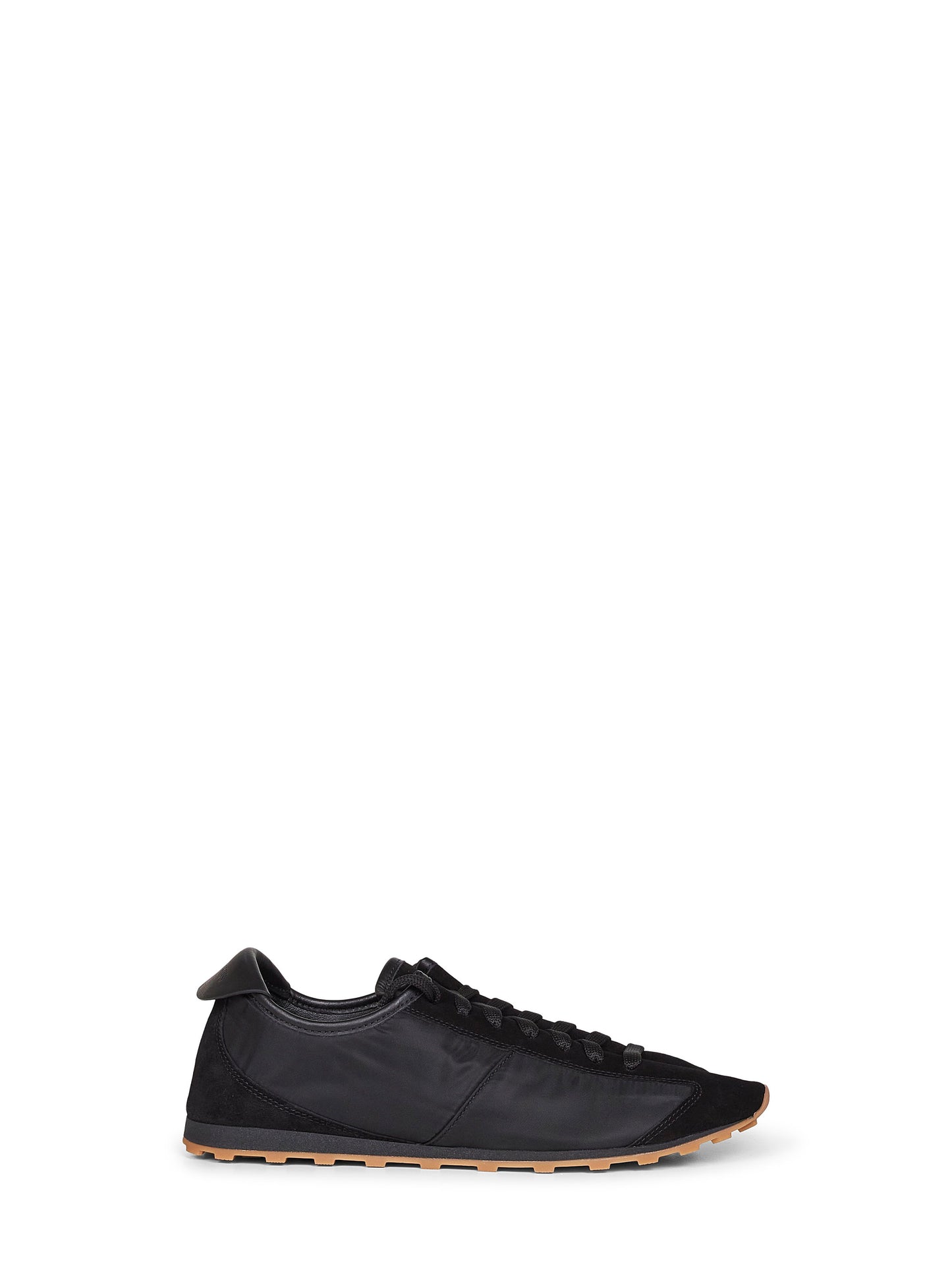 Sneakers Tennis in pelle scamosciata e nylon nero