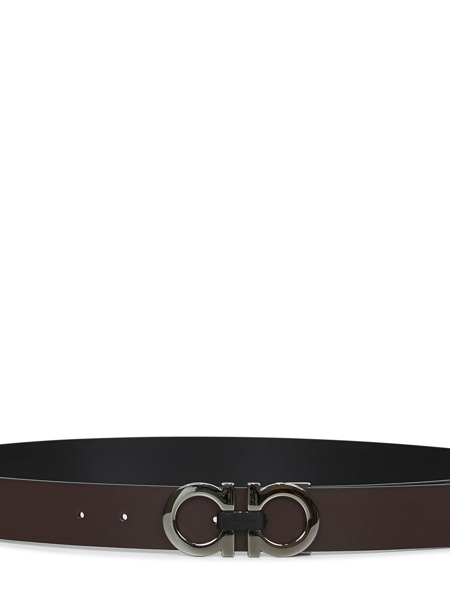 Dark brown Gancini reversible belt