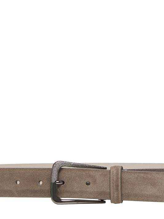 Gray suede Shimmering Buckle belt