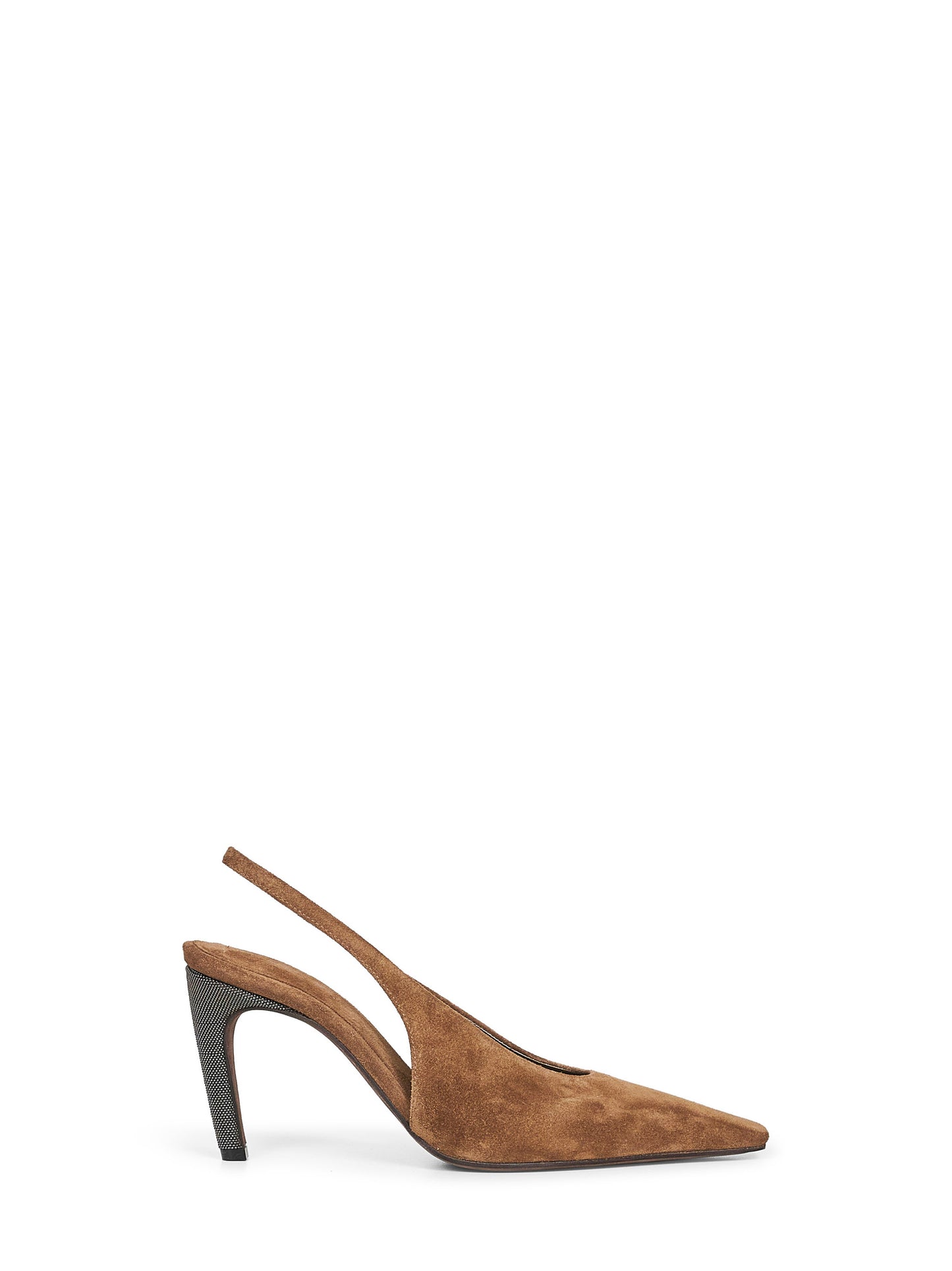 Slingback in camoscio cuoio con Precious Heels