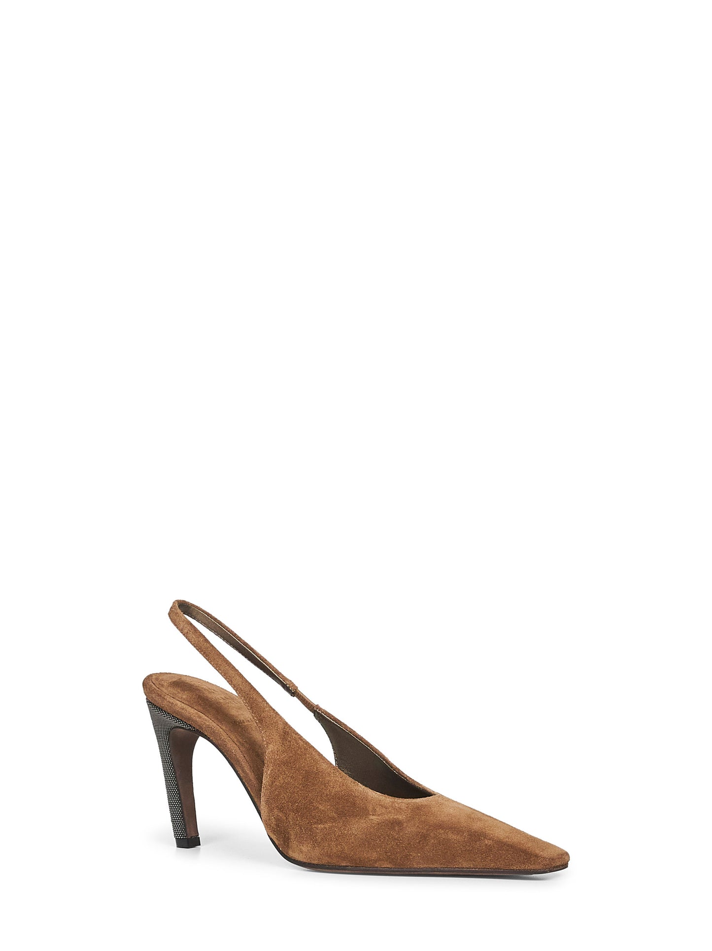 Slingback in camoscio cuoio con Precious Heels