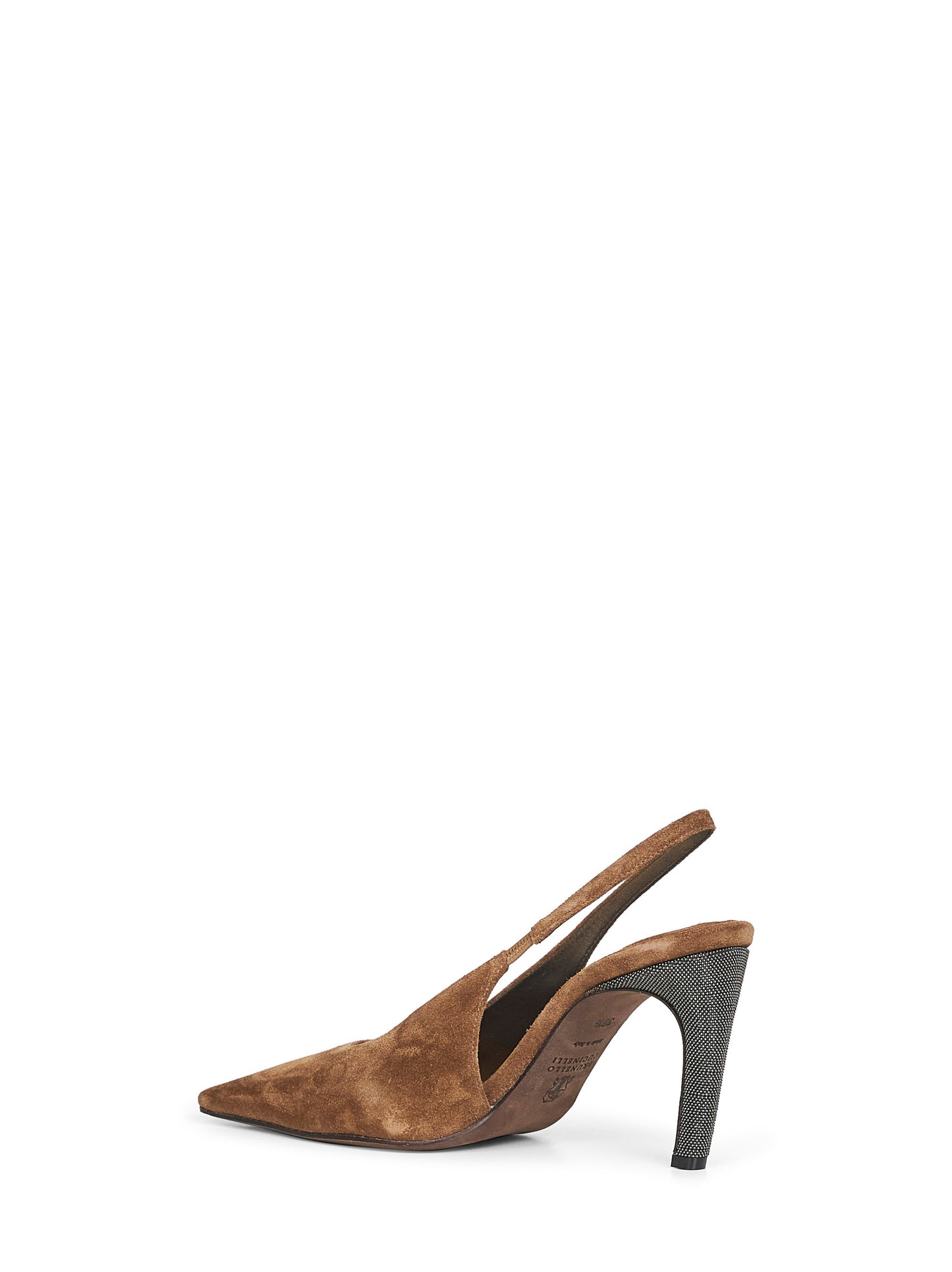 Slingback in camoscio cuoio con Precious Heels