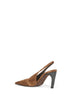 Slingback in camoscio cuoio con Precious Heels