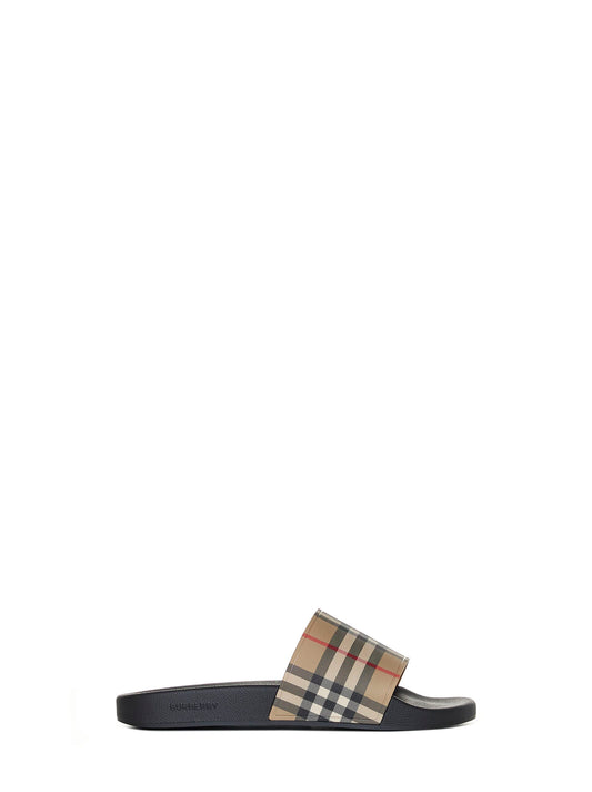 Slides with vintage check pattern