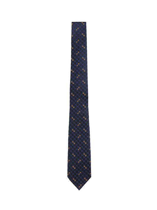 Jacquard silk tie with Bit detail