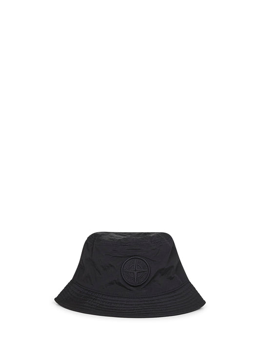 Black Nylon Metal bucket hat