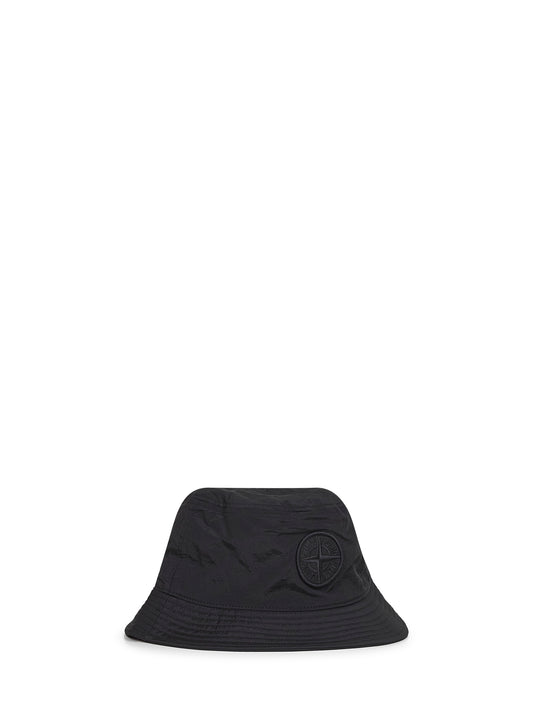 Black Nylon Metal bucket hat
