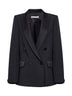 Black enver satin oversized double-breasted blazer