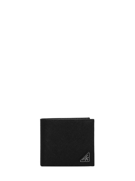 Black horizontal wallet in Saffiano