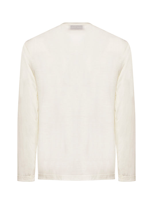 T-shirt a manica lunga beige