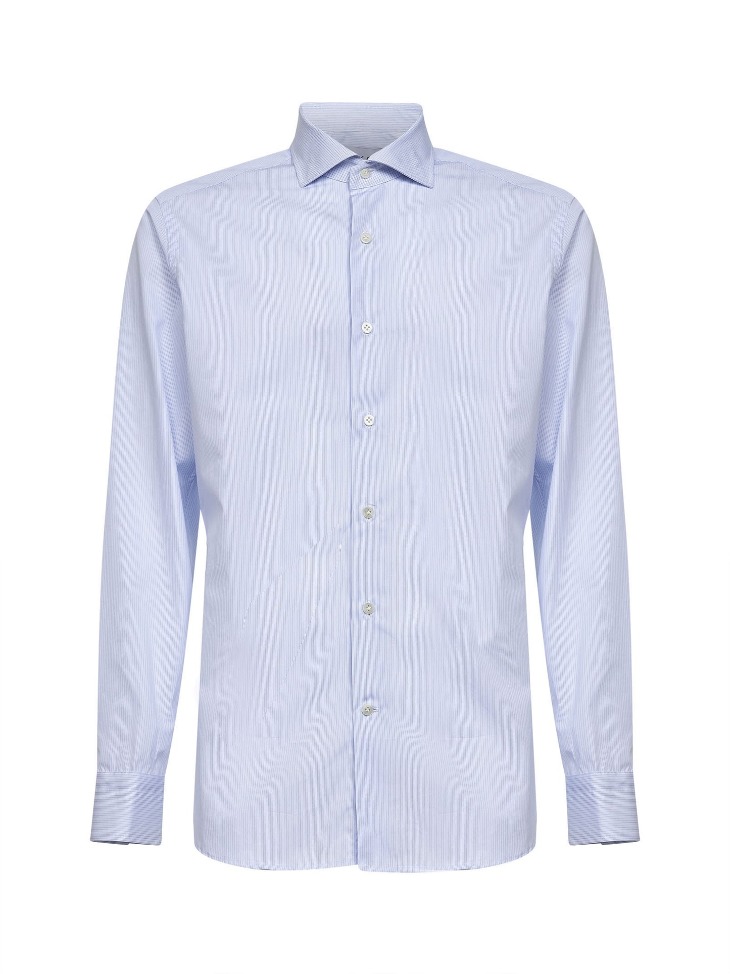 Camicia in popeline di cotone a righe bianco