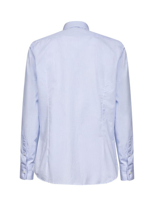 White striped cotton poplin shirt