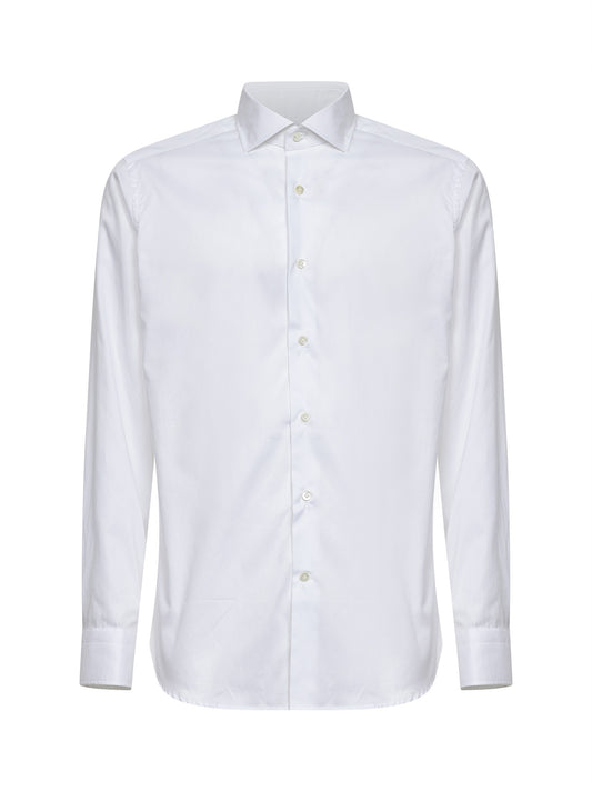 White cotton poplin shirt