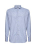 Light blue checked cotton poplin shirt
