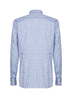 Light blue checked cotton poplin shirt