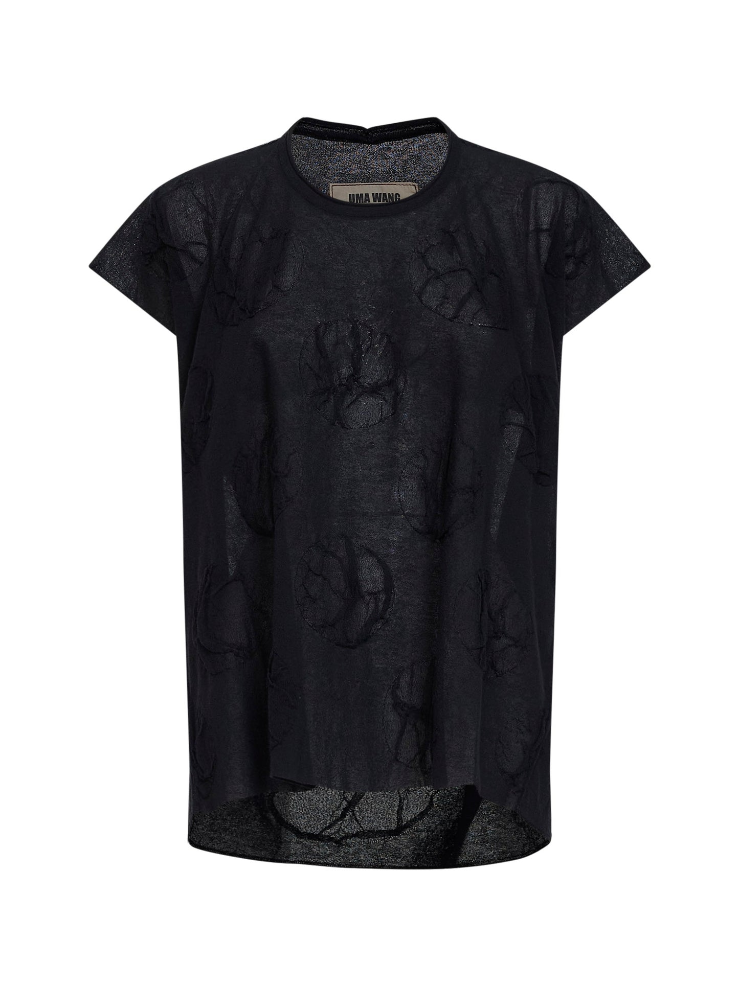 Black polka dot fine knit top