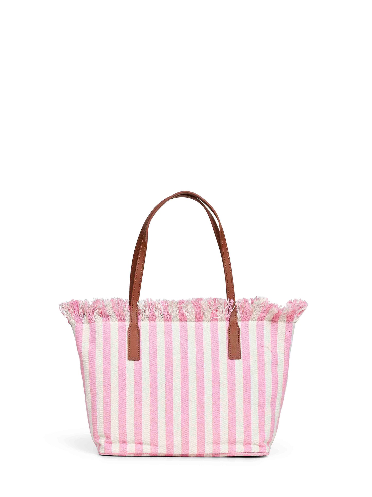 Borsa shopper City medium rosa e bianco