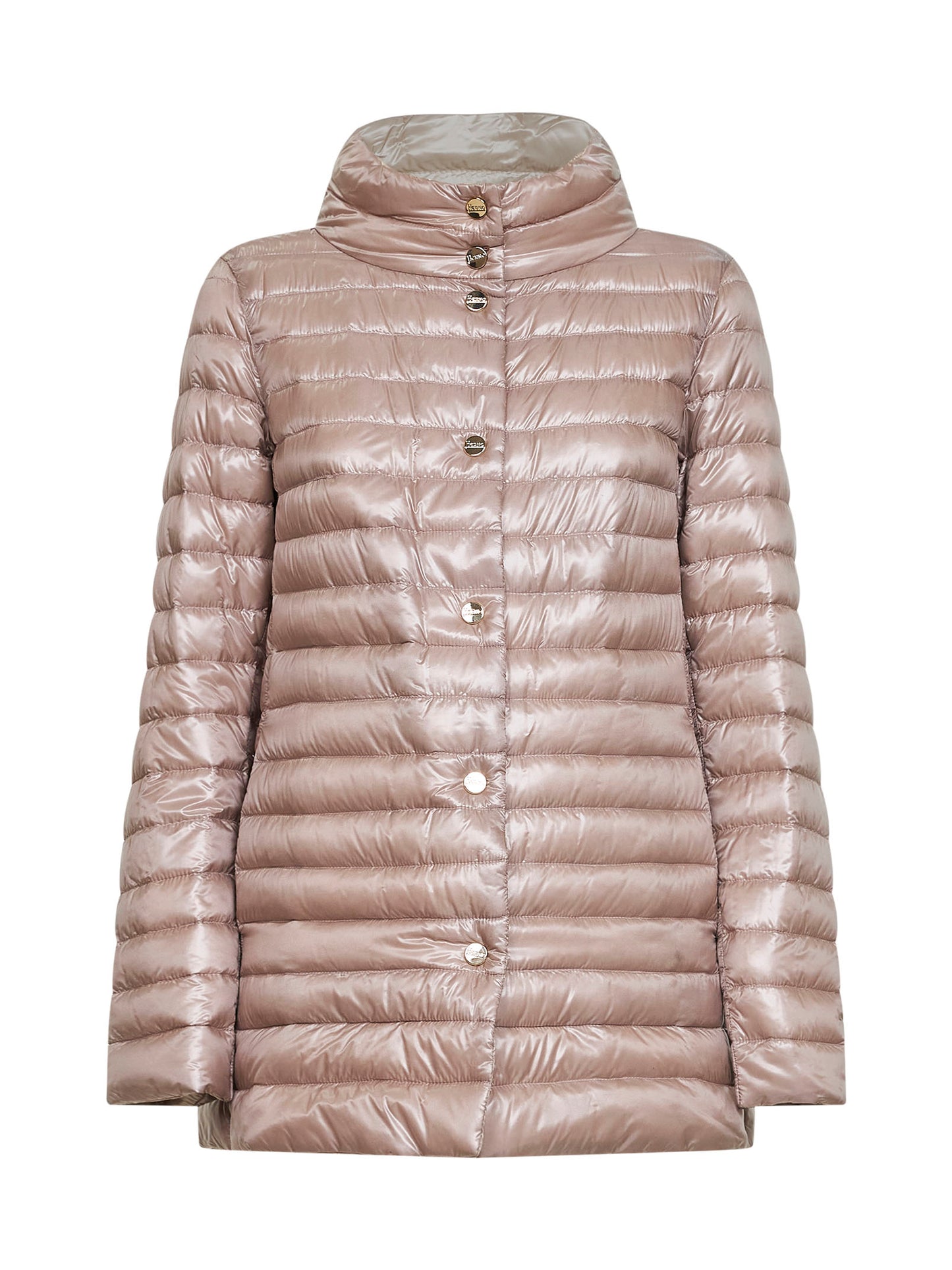 Piumino A-shape reversibile in Nylon Ultralight rosa chiaro e chantilly