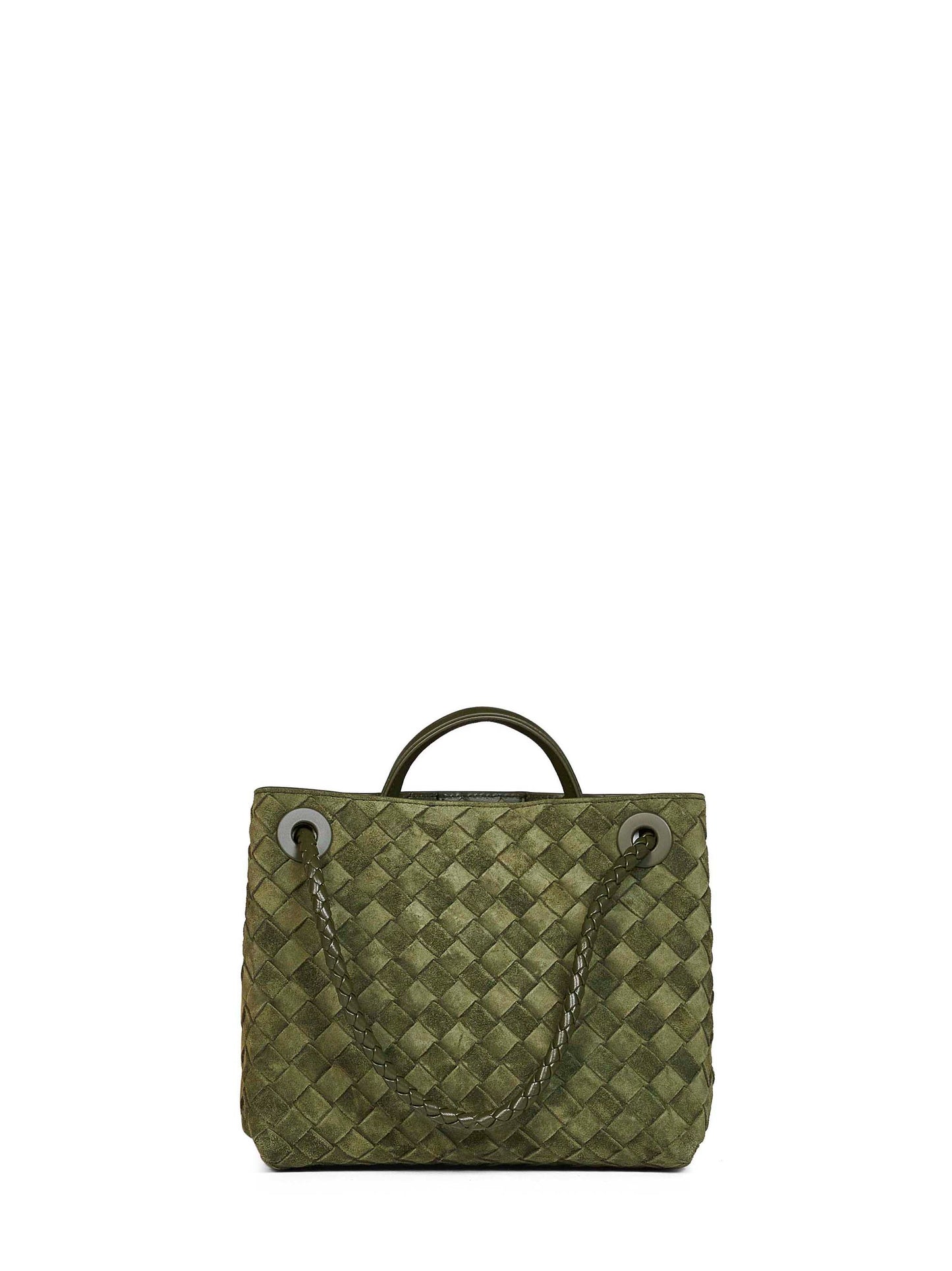 Borsa a mano Andiamo piccola verde tweed