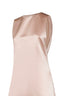 Champagne duchesse satin maxi dress with bow brooch