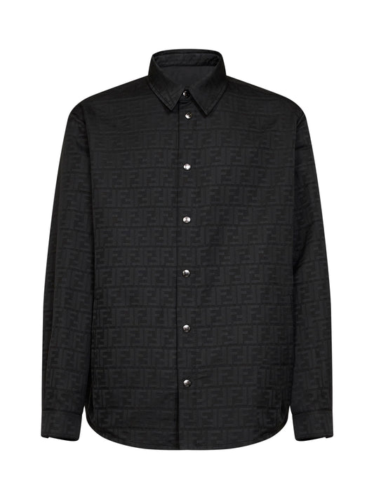 Black FF Zucca jacquard nylon blouson