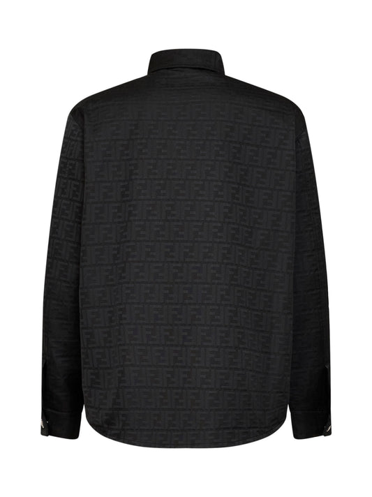 Black FF Zucca jacquard nylon blouson