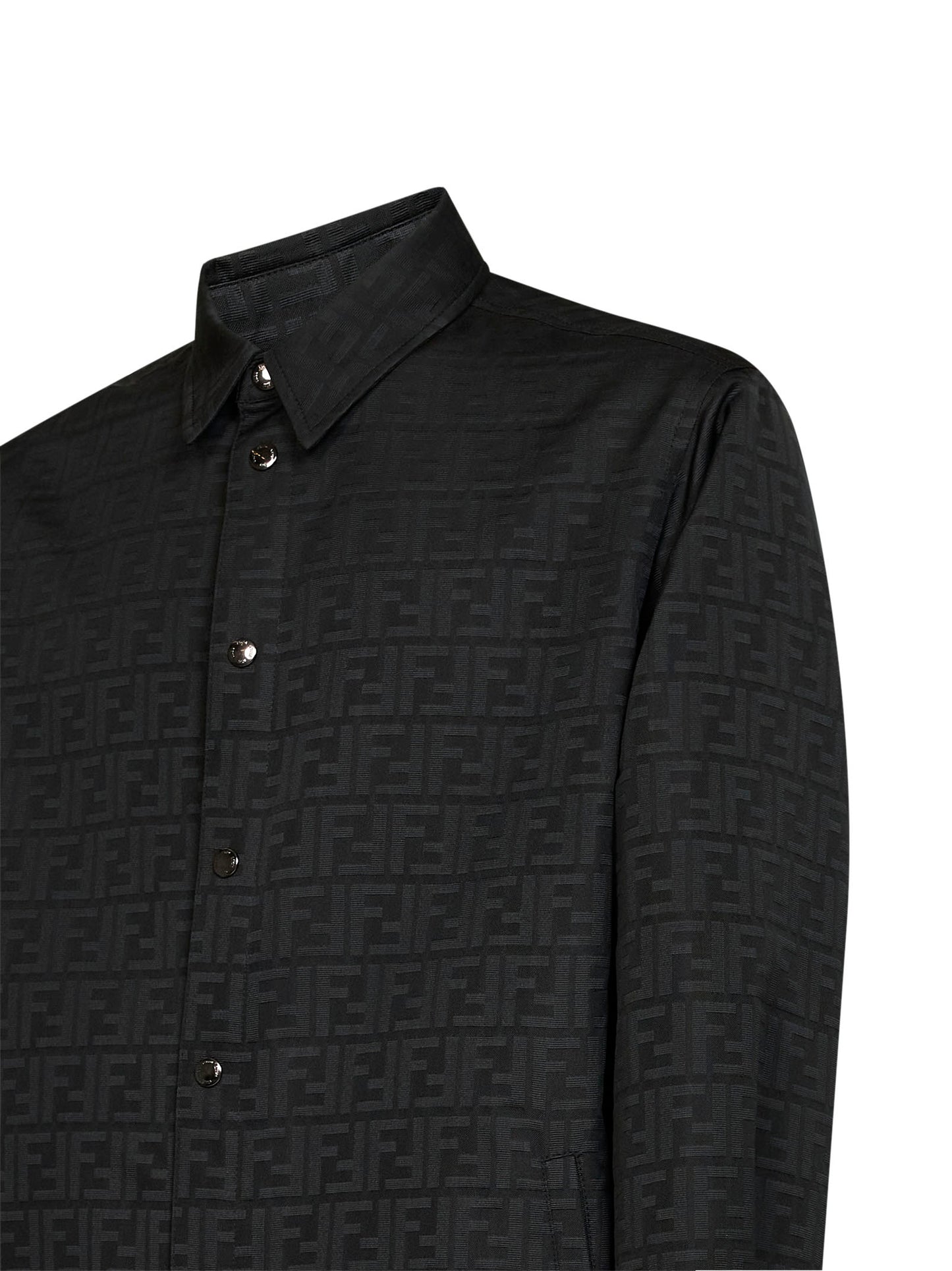 Black FF Zucca jacquard nylon blouson