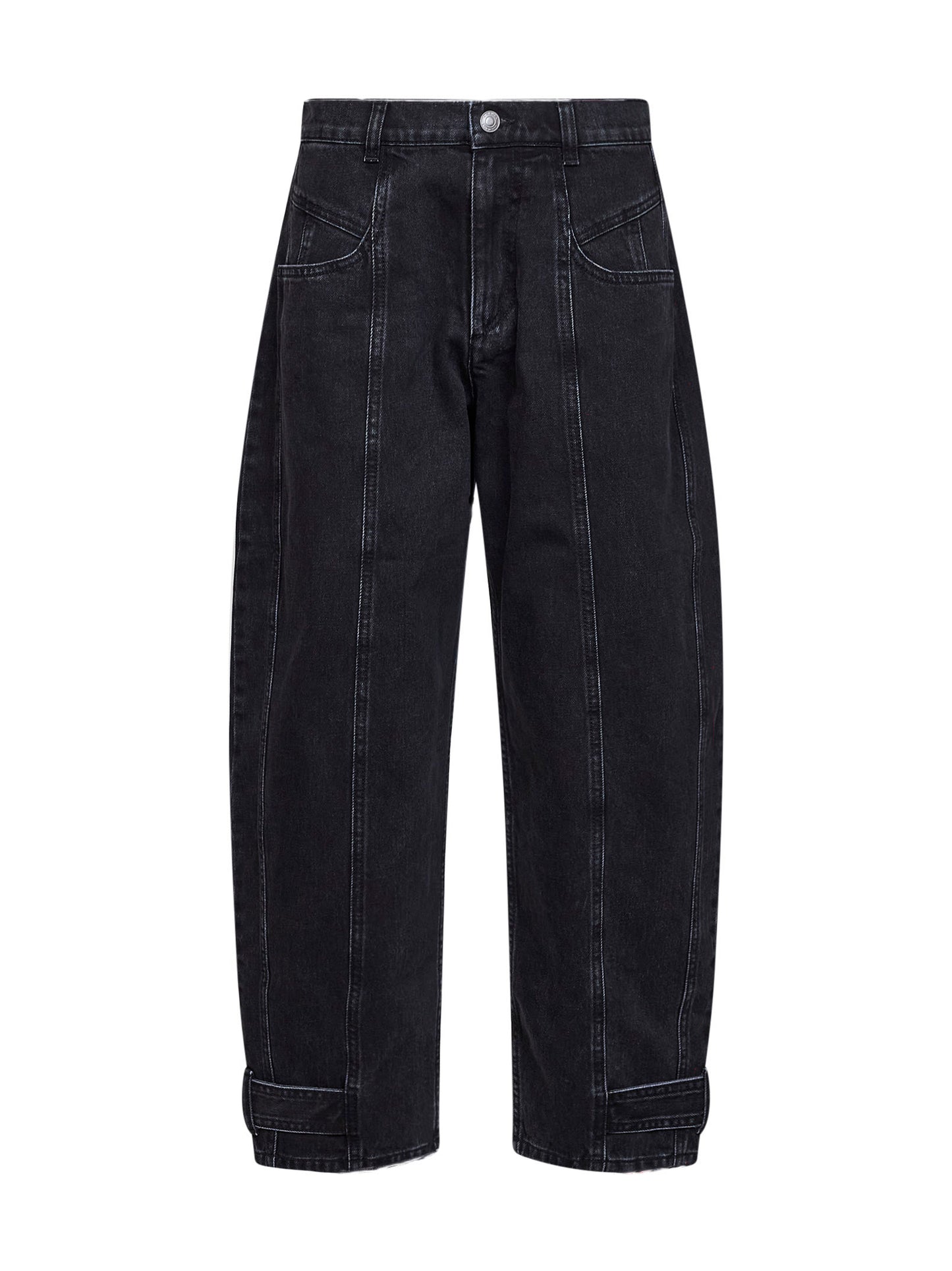 Jeans barrel Leya in denim di cotone nero