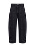 Jeans barrel Leya in denim di cotone nero