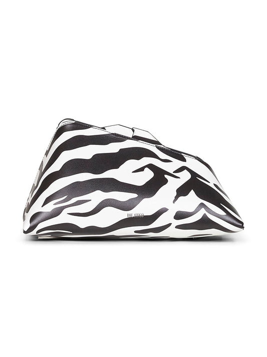 Black and white "8.30PM" oversized clutch bag