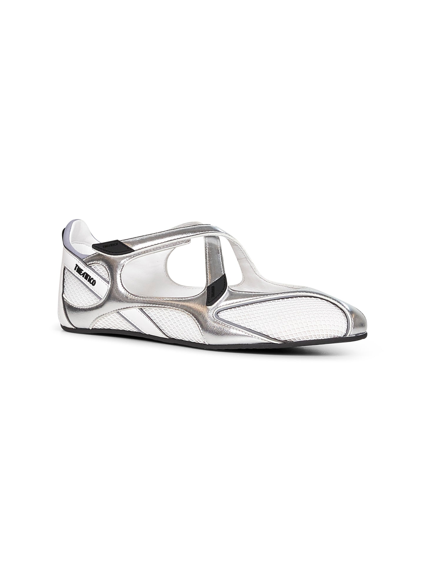Silver "Floor 01" ballet flats